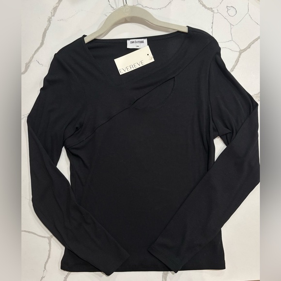 LNA Black Long Sleeve Top - Picture 2 of 7